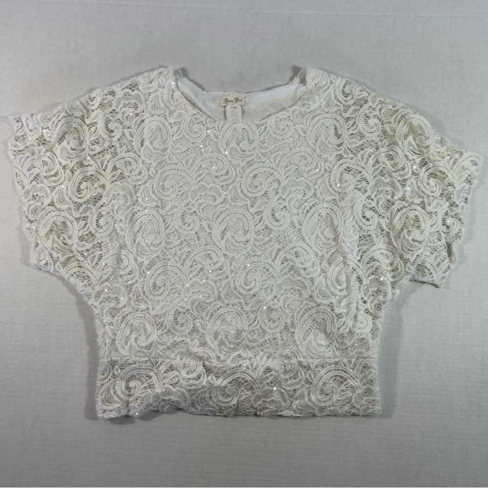 Brittany Black Lace Lined Blouse Womens Size PM